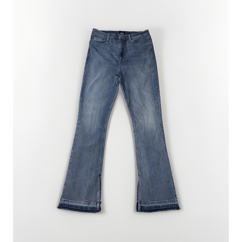 Hudson Women's 31R Heartbreak High Rise Bootcut Medium Wash Raw Slit Hem